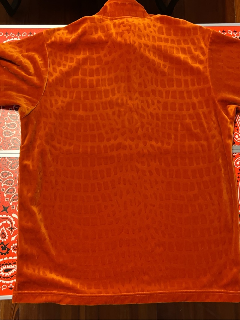 Supreme Velour Croc Zip Collar Pullover - Orange - Picture 6 of 6